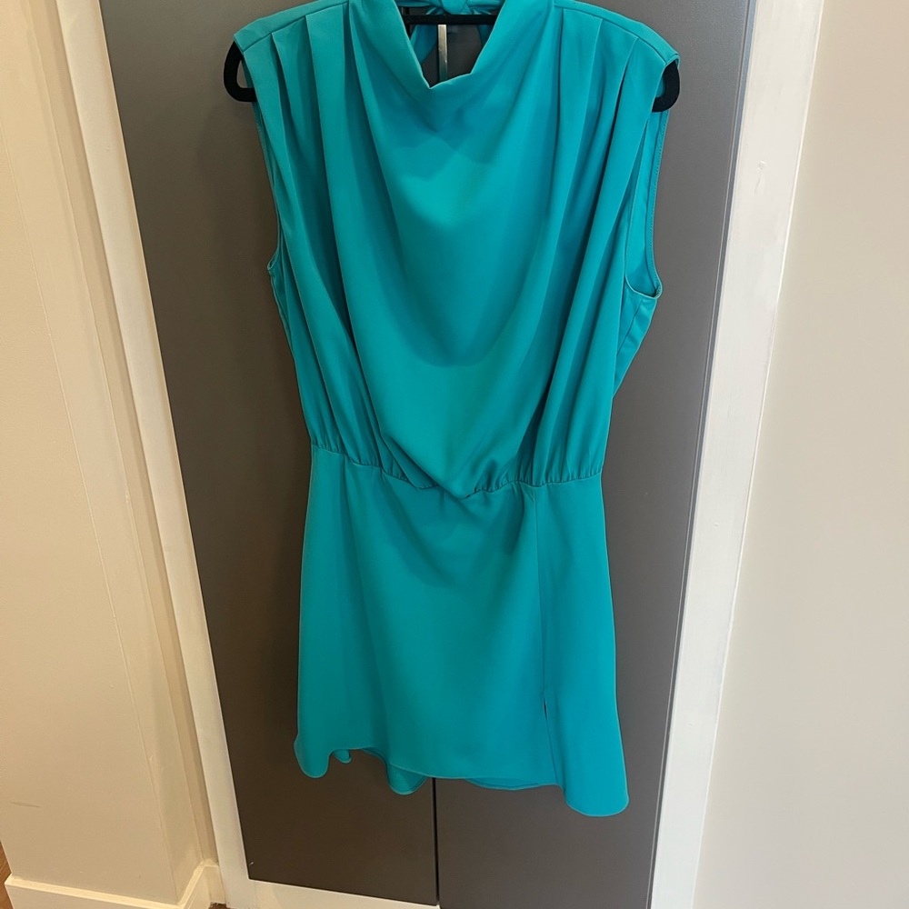 Teal Amanda Uprichard dress. Gorgeous color and style